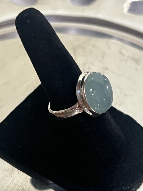 Sterling Jewelry - 925 Sterling Silver Aquamarine Ring